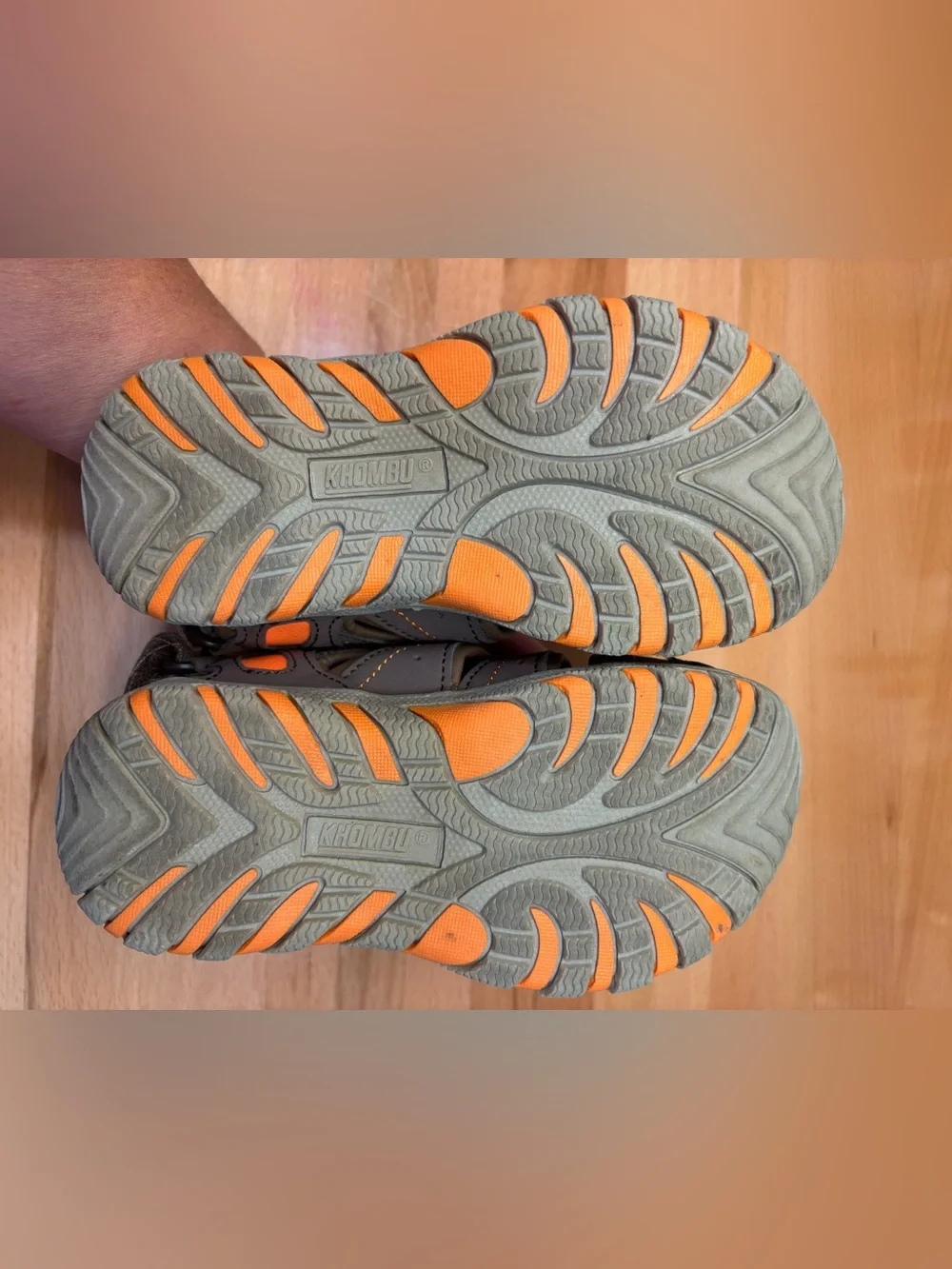 Khombu Brown and Orange Kids Outdoor Trek Sandals